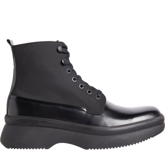 Calvin Klein mens triple black lace up boot mix | Vilbury London