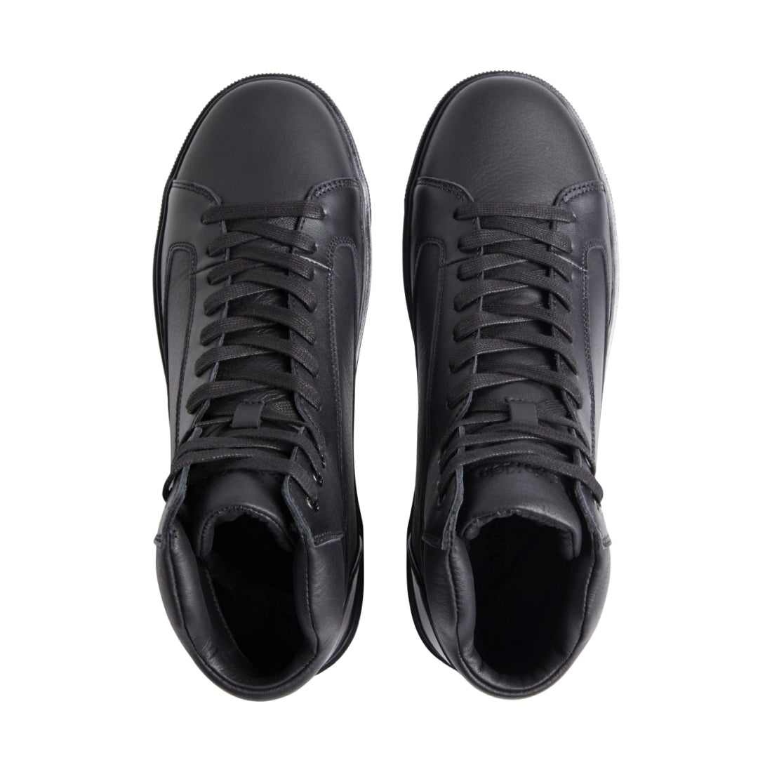 Calvin Klein mens triple black high top lace up booties | Vilbury London