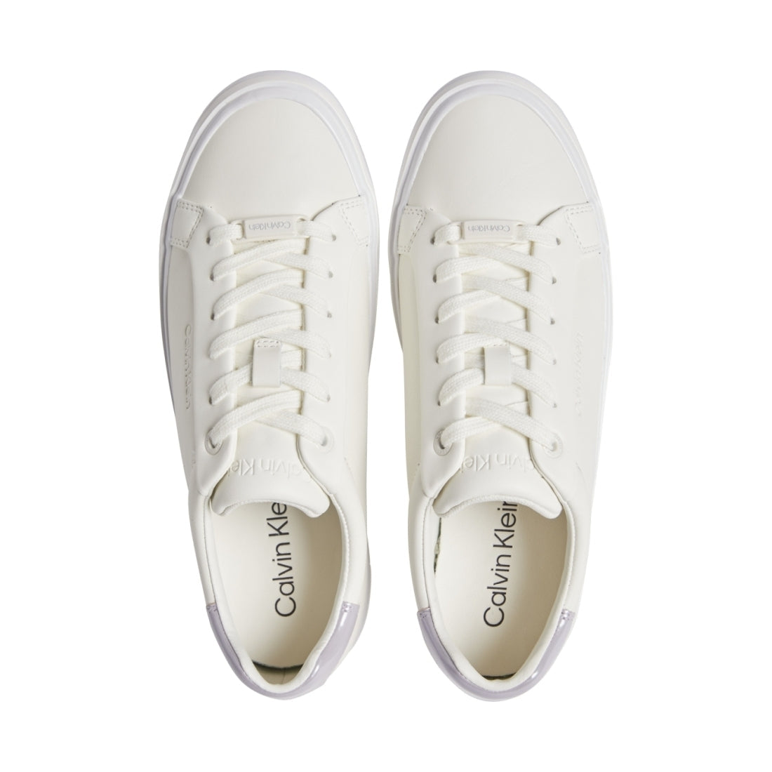 Calvin Klein womens marshmallow, lilac vulc lace up sport shoe | Vilbury London