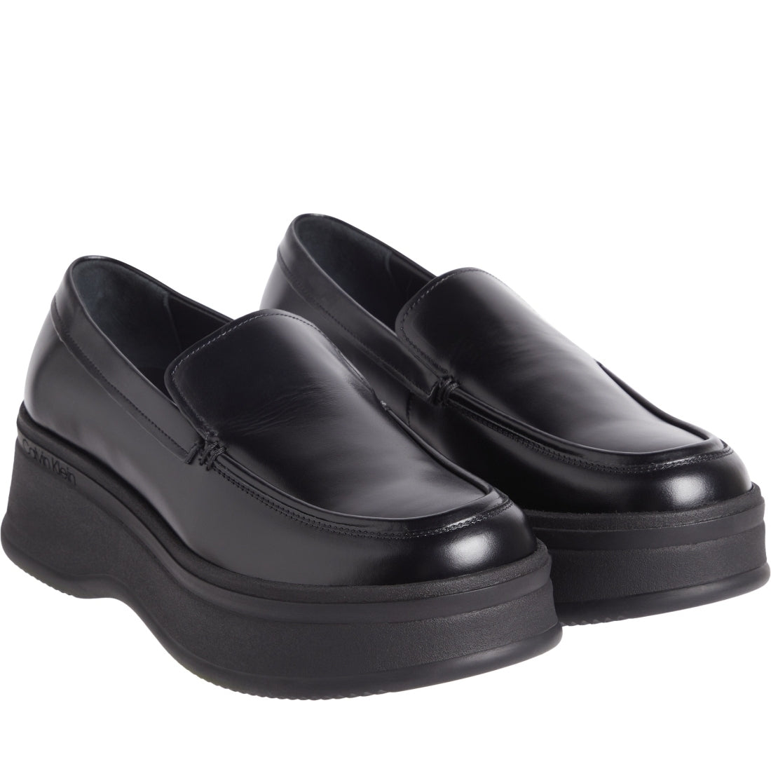 Calvin Klein womens black pitched loafer | Vilbury London