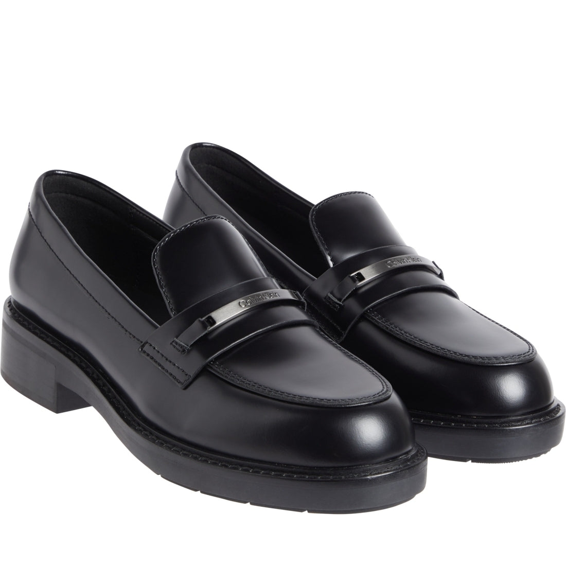 Calvin Klein womens black sole loafer | Vilbury London