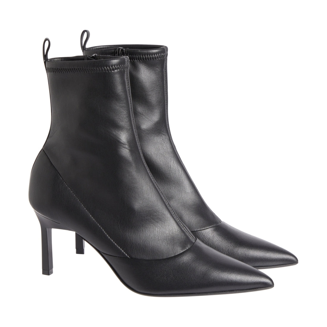 Calvin Klein womens black geo stil stretch ankle boot | Vilbury London