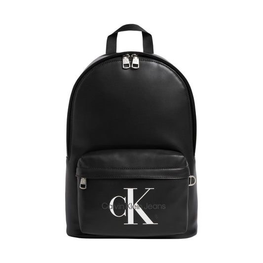 Calvin Klein Jeans mens black monogram campus backpack | Vilbury London