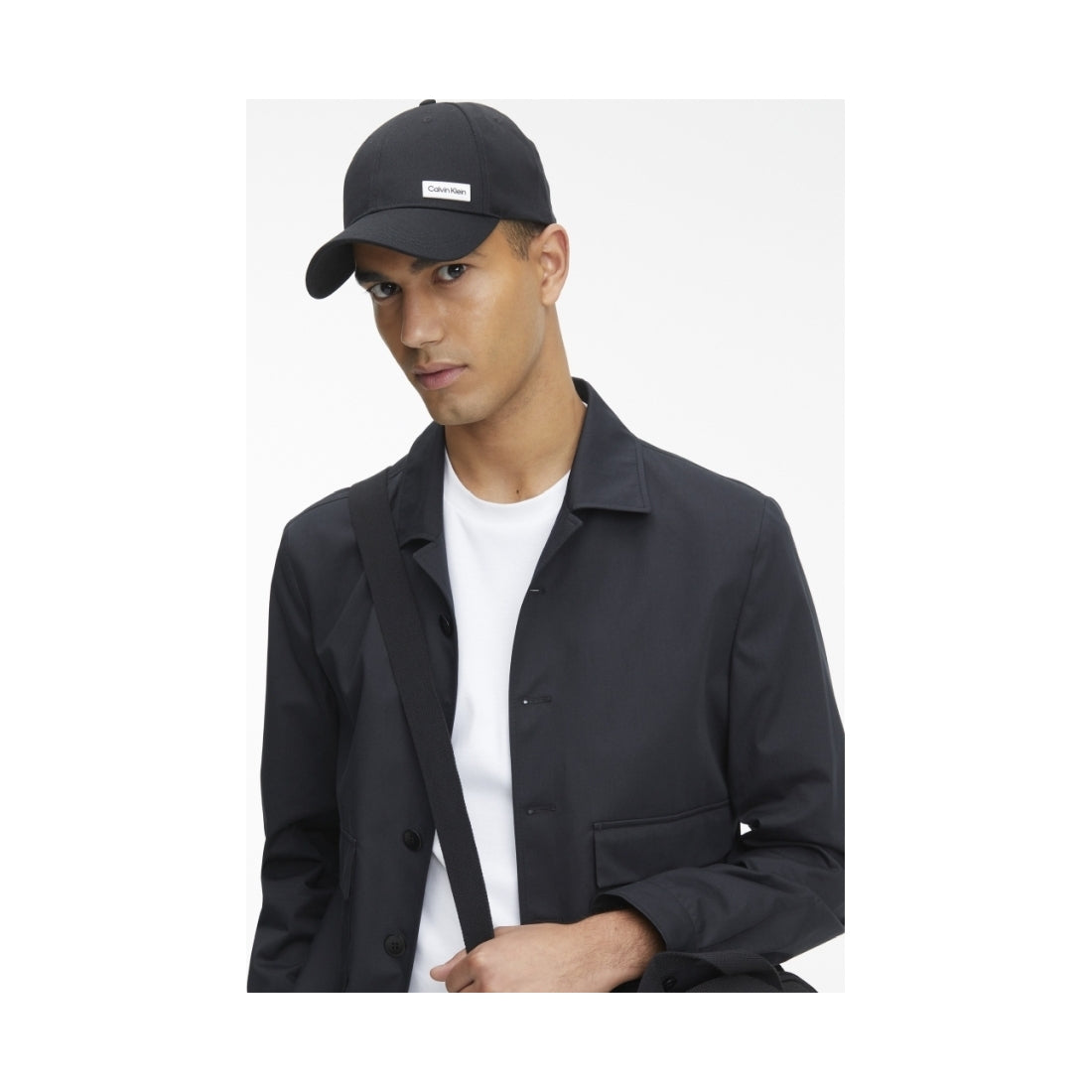 Calvin Klein mens black essential patch cap | Vilbury London