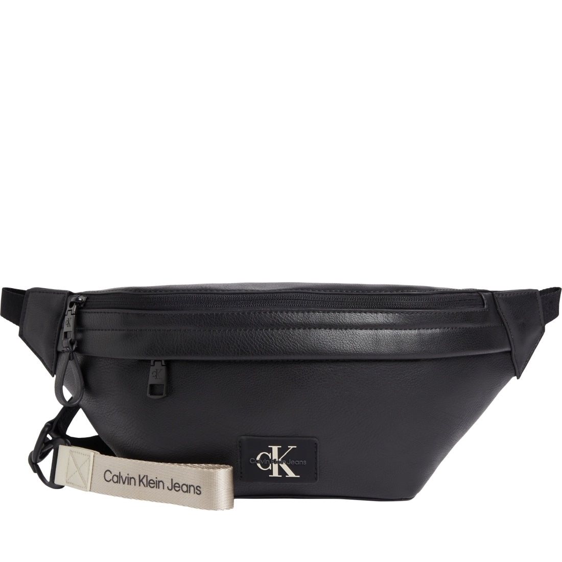 Calvin Klein Jeans mens black tagged waistbag | Vilbury London