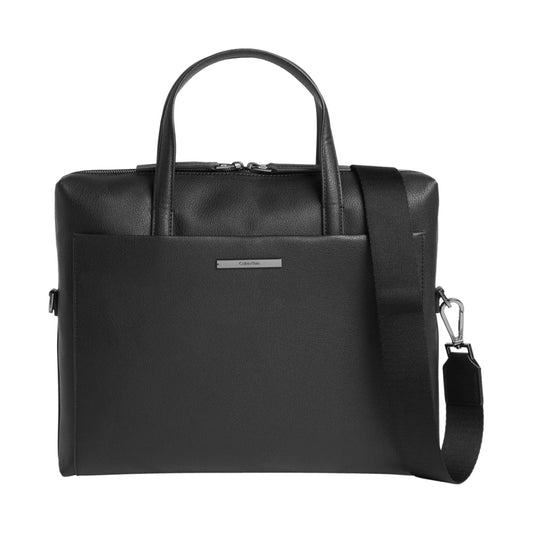Calvin Klein mens black modern bar laptop bag | Vilbury London