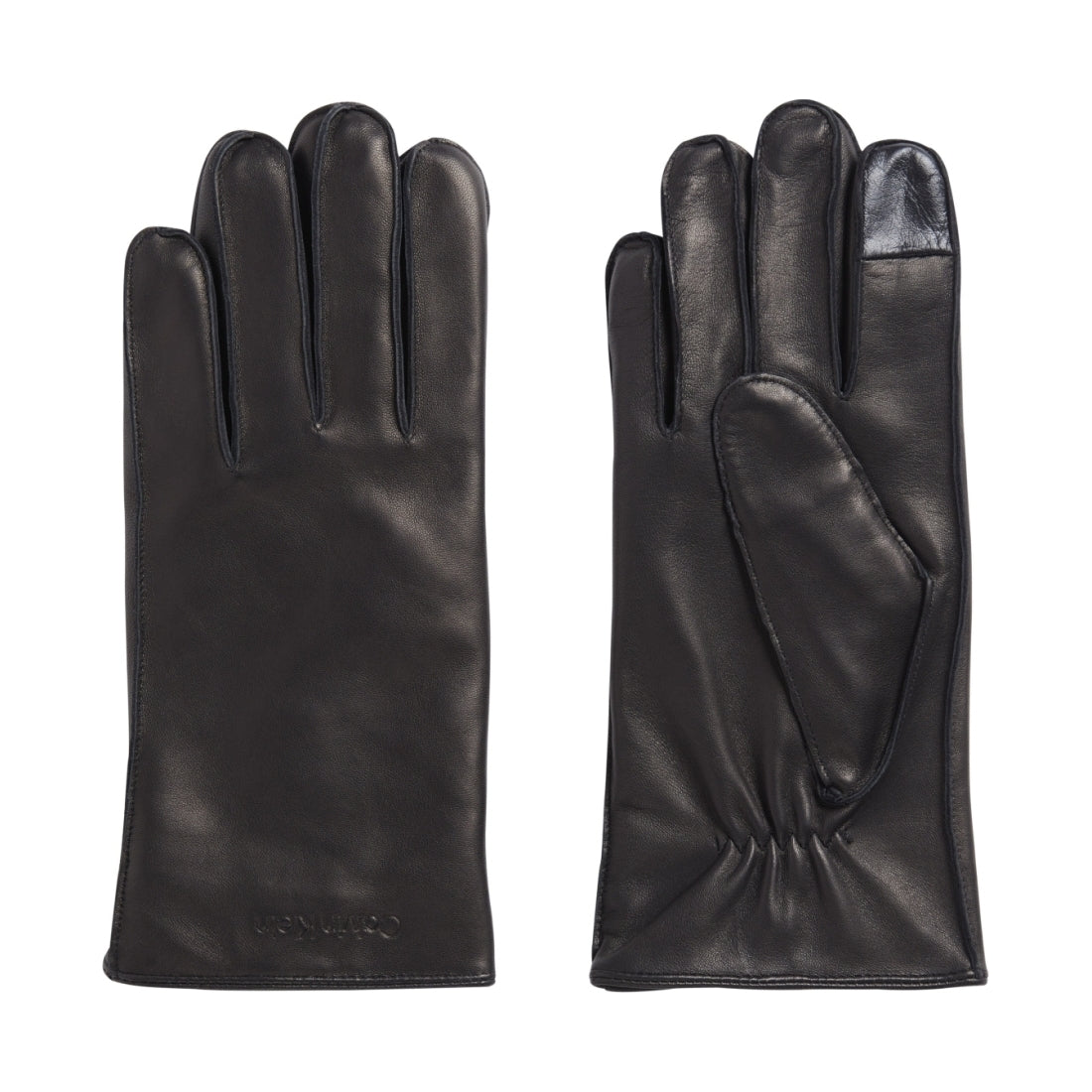 Calvin Klein mens black stitched gloves | Vilbury London