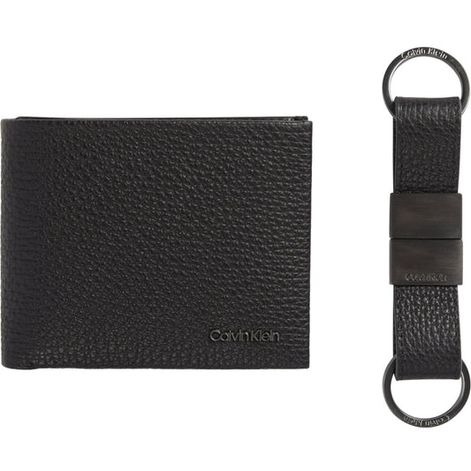 Calvin Klein mens black minimalism 5cc/keyfob wallets | Vilbury London