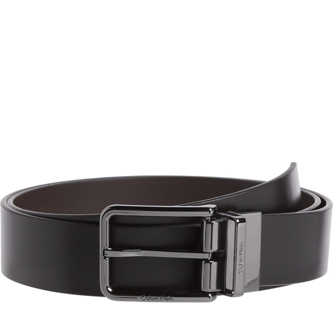 Calvin Klein mens black, brown 2 buckles 1 strap belt set | Vilbury London
