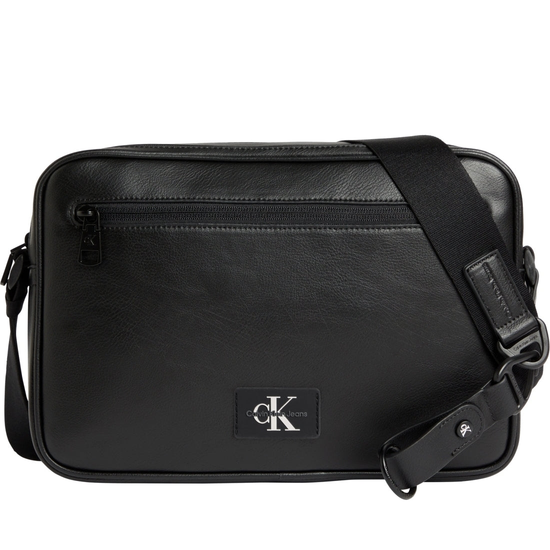 Calvin Klein Jeans mens black tagged camera bag | Vilbury London