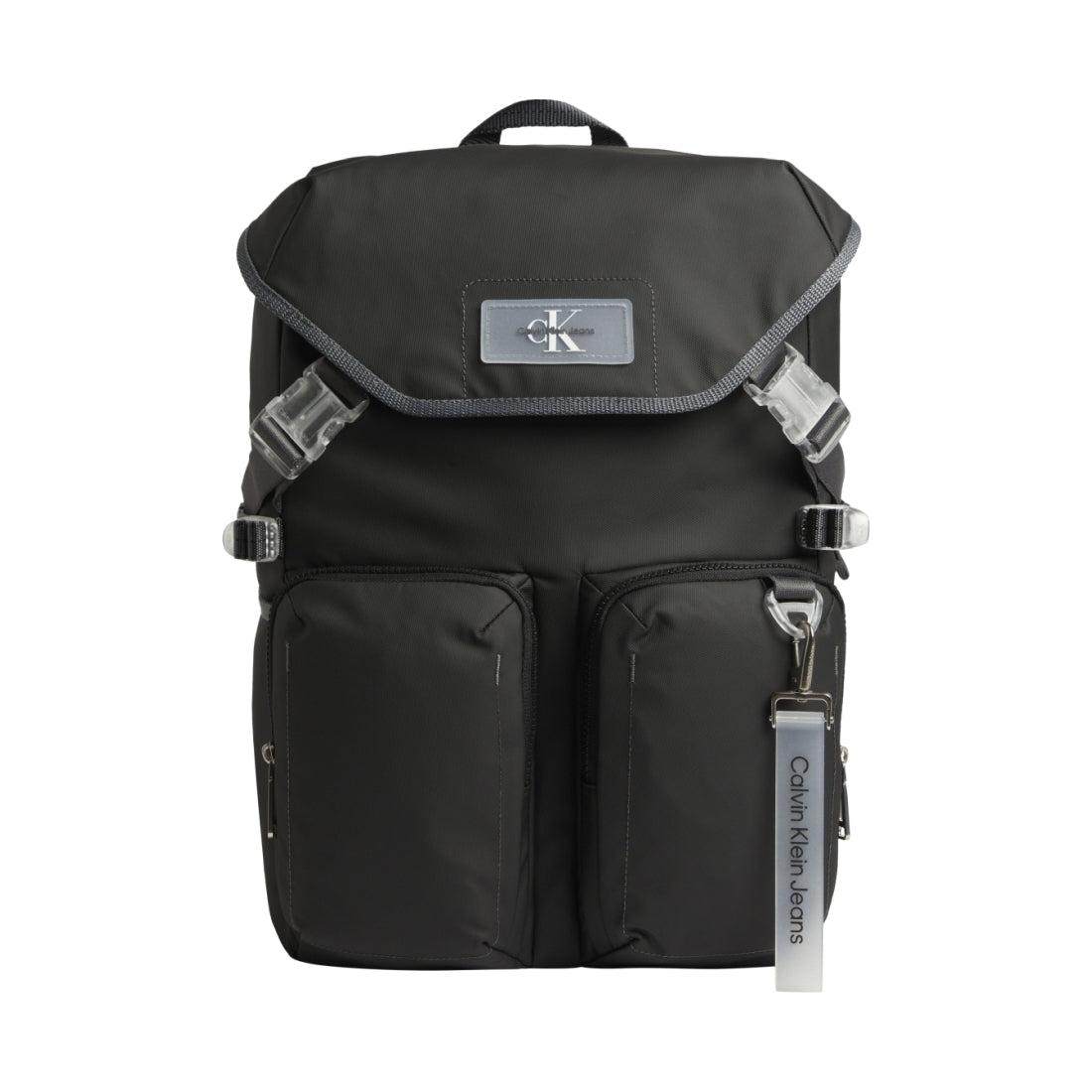 Calvin Klein Jeans mens black park culture flap backpack | Vilbury London