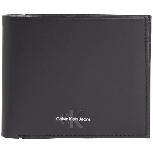 Calvin Klein Jeans mens black monogram soft coin wallets | Vilbury London