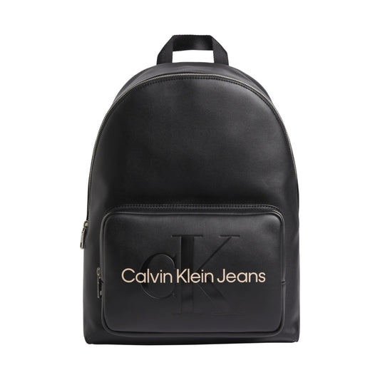 Calvin Klein Jeans womens blawith rose sculpted campus mono backpack | Vilbury London