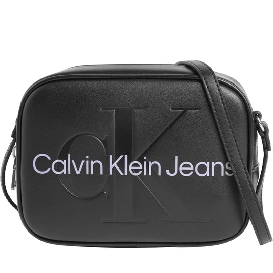 Calvin Klein Jeans womens fashion black sculpted camera bag mono | Vilbury London