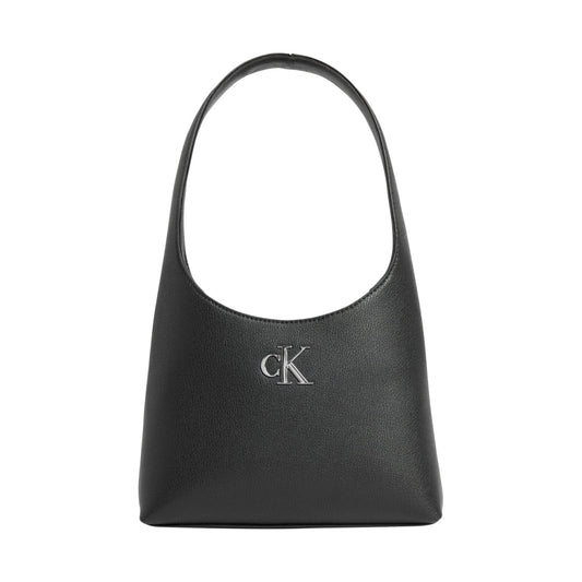 Calvin Klein Jeans womens black minimal monogram shoulder bag | Vilbury London