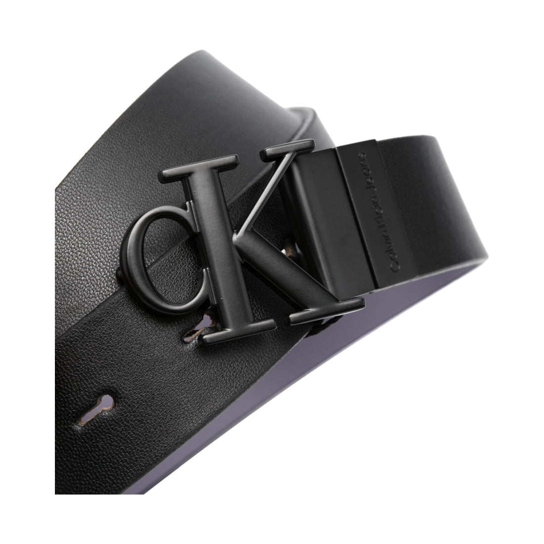 Calvin Klein Jeans womens black, lavender aura round mono belt 30mm | Vilbury London