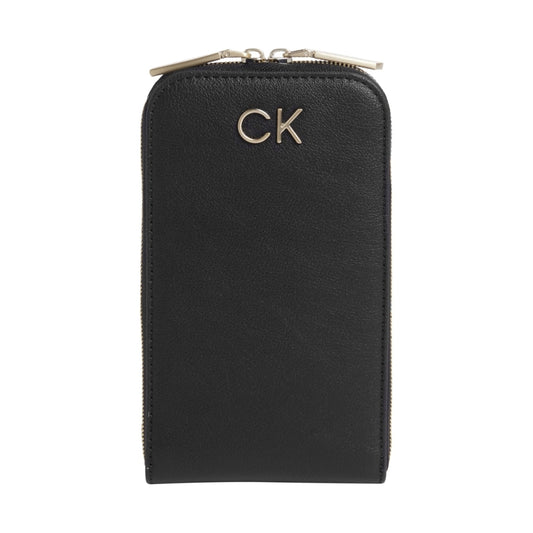 Calvin Klein womens black re-lo phone crossbody | Vilbury London