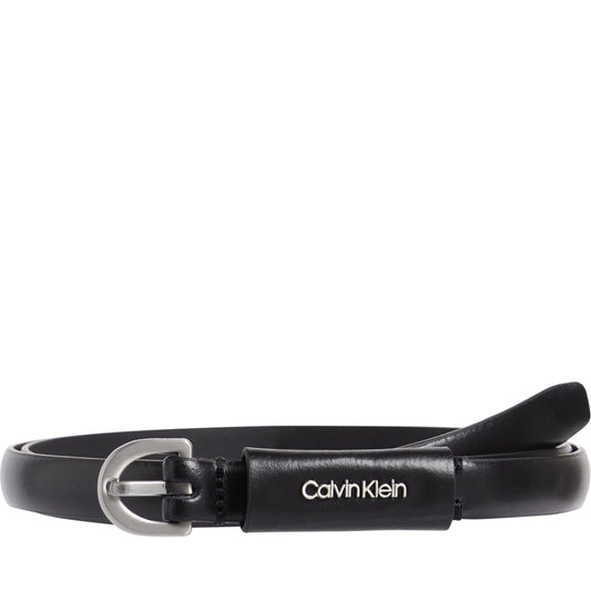 Calvin Klein womens black must metal let belt 15mm | Vilbury London