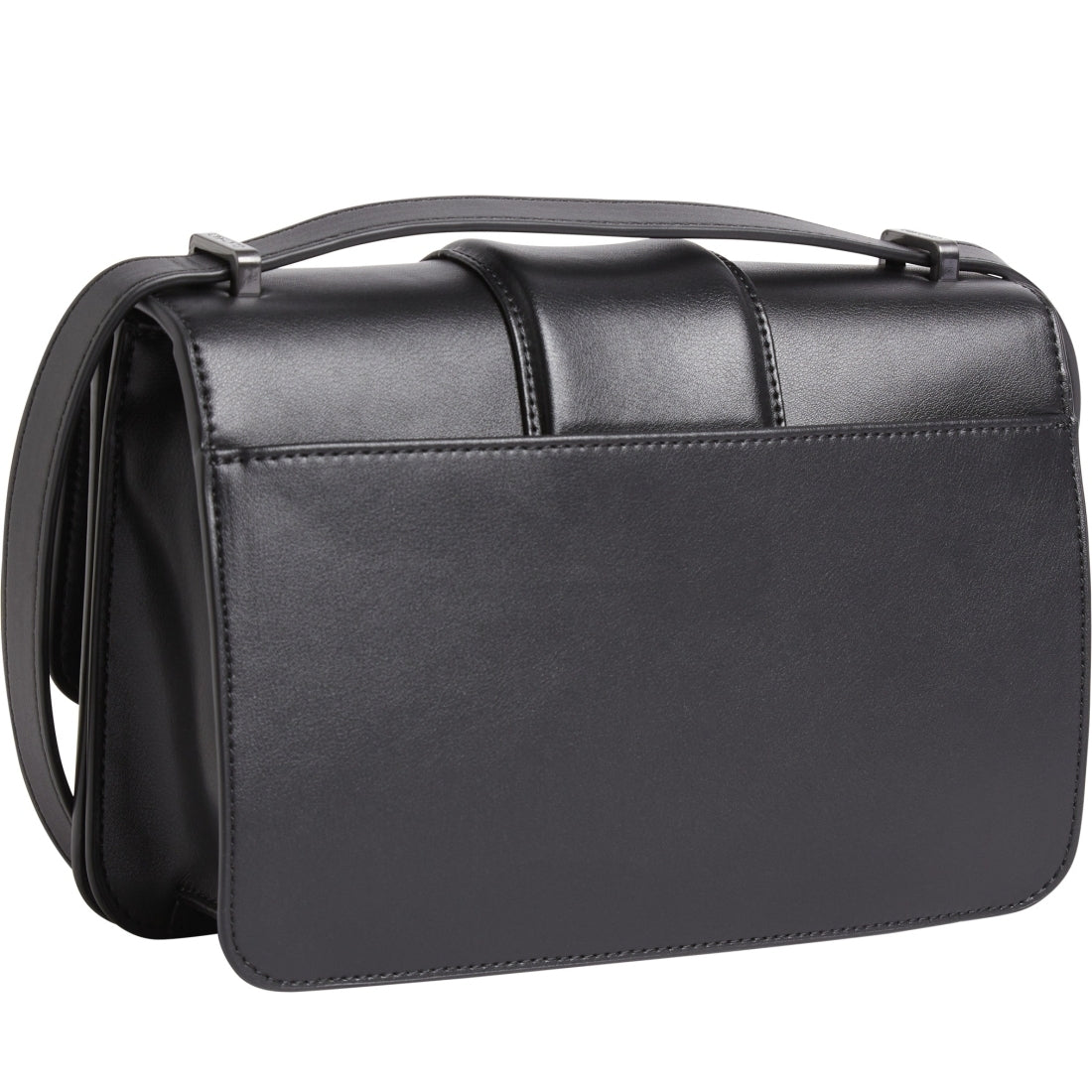 Calvin Klein womens black bar hardware shoulder bag | Vilbury London