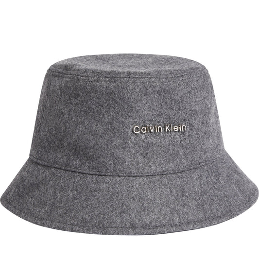 Calvin Klein womens mid grey heather must bucket hat | Vilbury London