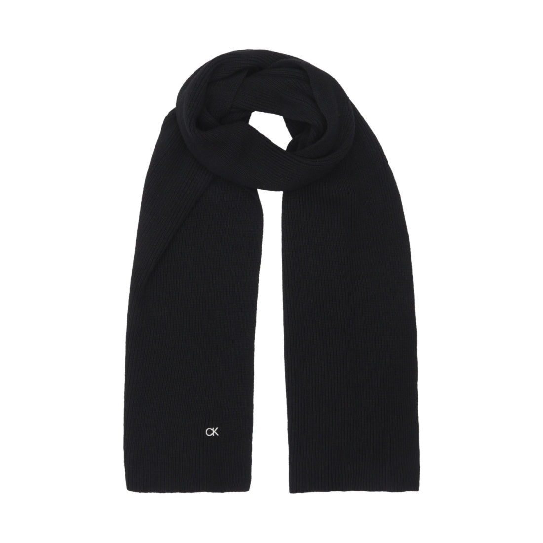 Calvin Klein womens black re-lo beanie / scarf | Vilbury London