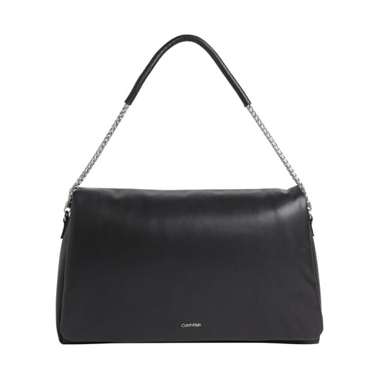 Calvin Klein womens black puffed shoulder bag | Vilbury London