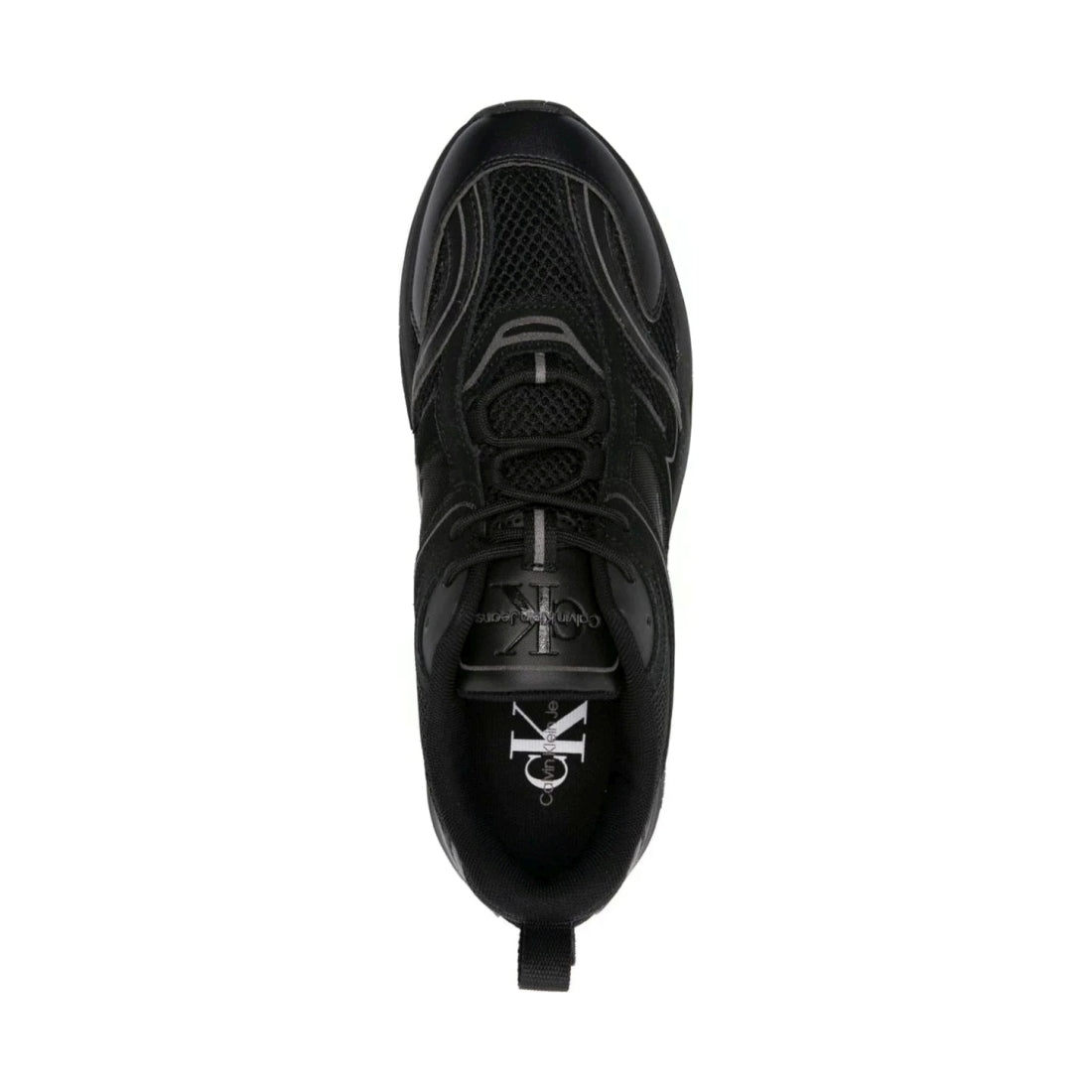 Calvin Klein Jeans mens triple black retro tennis sport shoe | Vilbury London