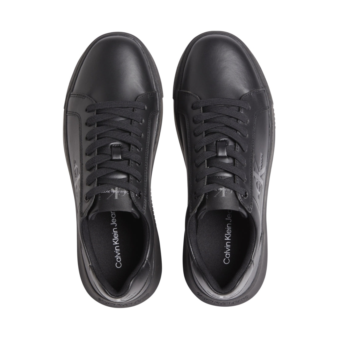 Calvin Klein Jeans mens triple black chunky cupsole mono sport shoe | Vilbury London