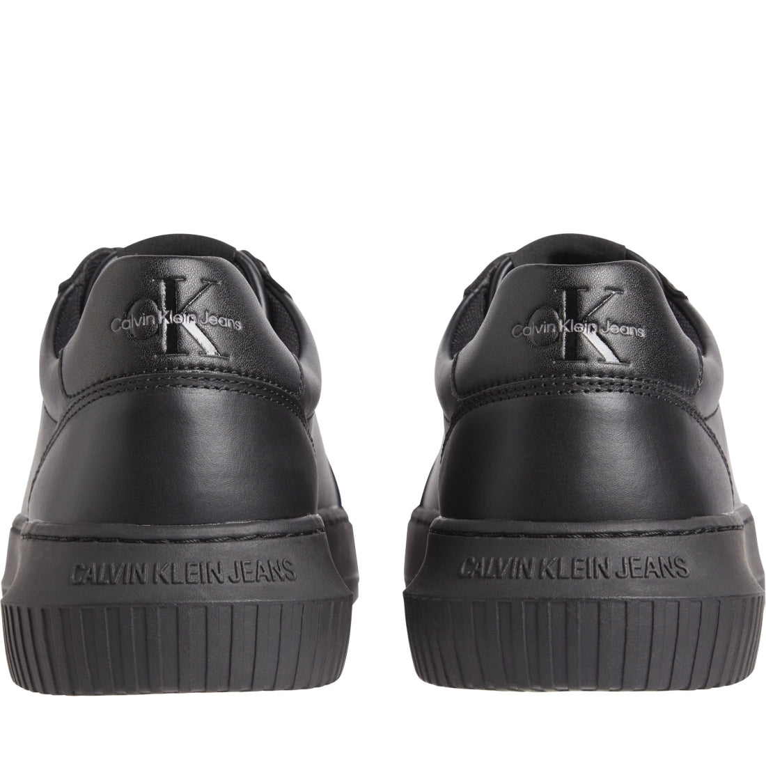 Calvin Klein Jeans mens triple black chunky cupsole mono sport shoe | Vilbury London