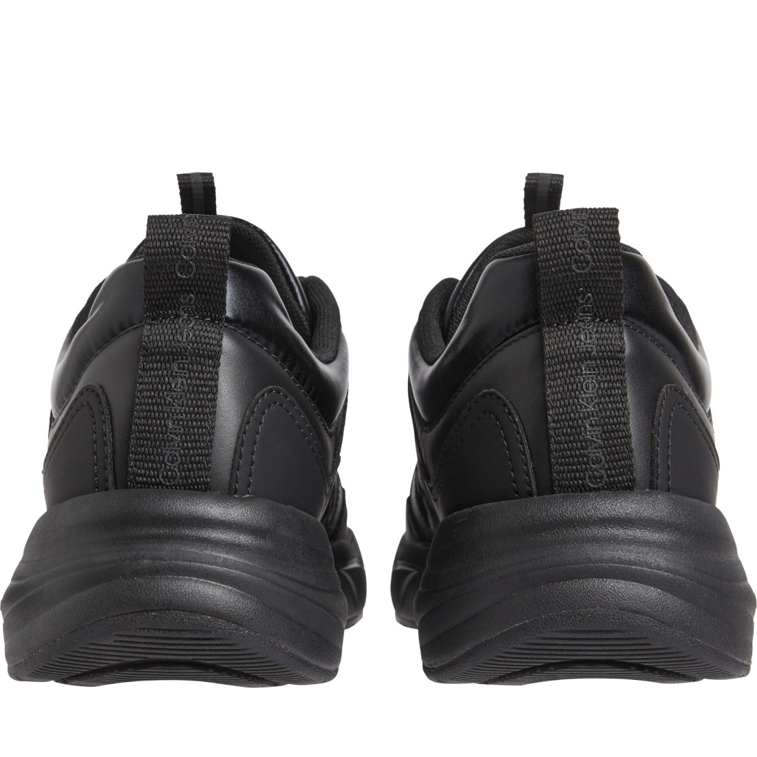 Calvin Klein Jeans mens triple black retro tennis mix sport shoe | Vilbury London