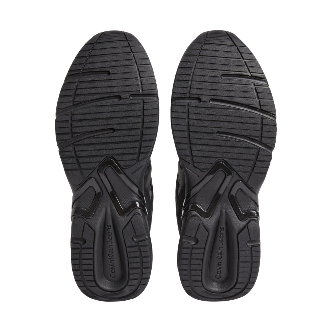 Calvin Klein Jeans mens triple black retro tennis mix sport shoe | Vilbury London