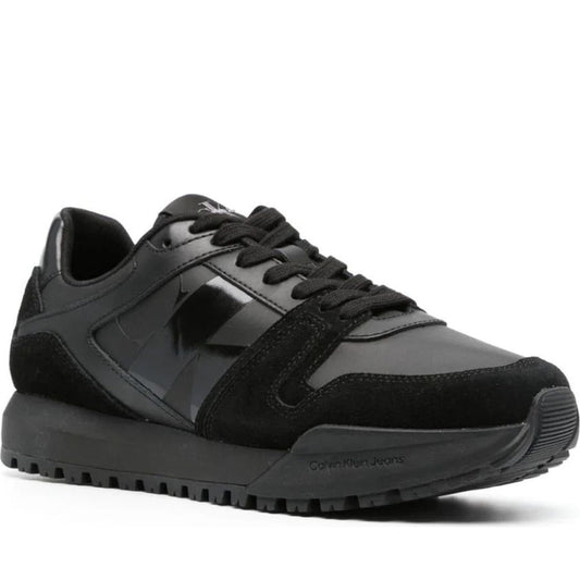 Calvin Klein Jeans mens triple black toothy run low sport shoe | Vilbury London