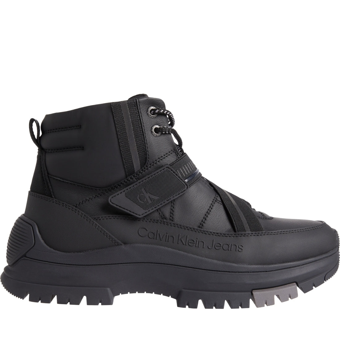 Calvin Klein Jeans mens black, stormfront hiking lace up boot band | Vilbury London