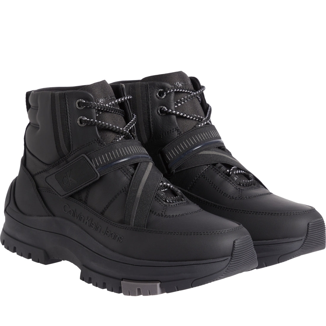 Calvin Klein Jeans mens black, stormfront hiking lace up boot band | Vilbury London