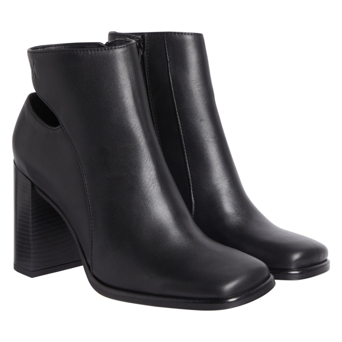 Calvin Klein Jeans womens triple black heel zip boot | Vilbury London