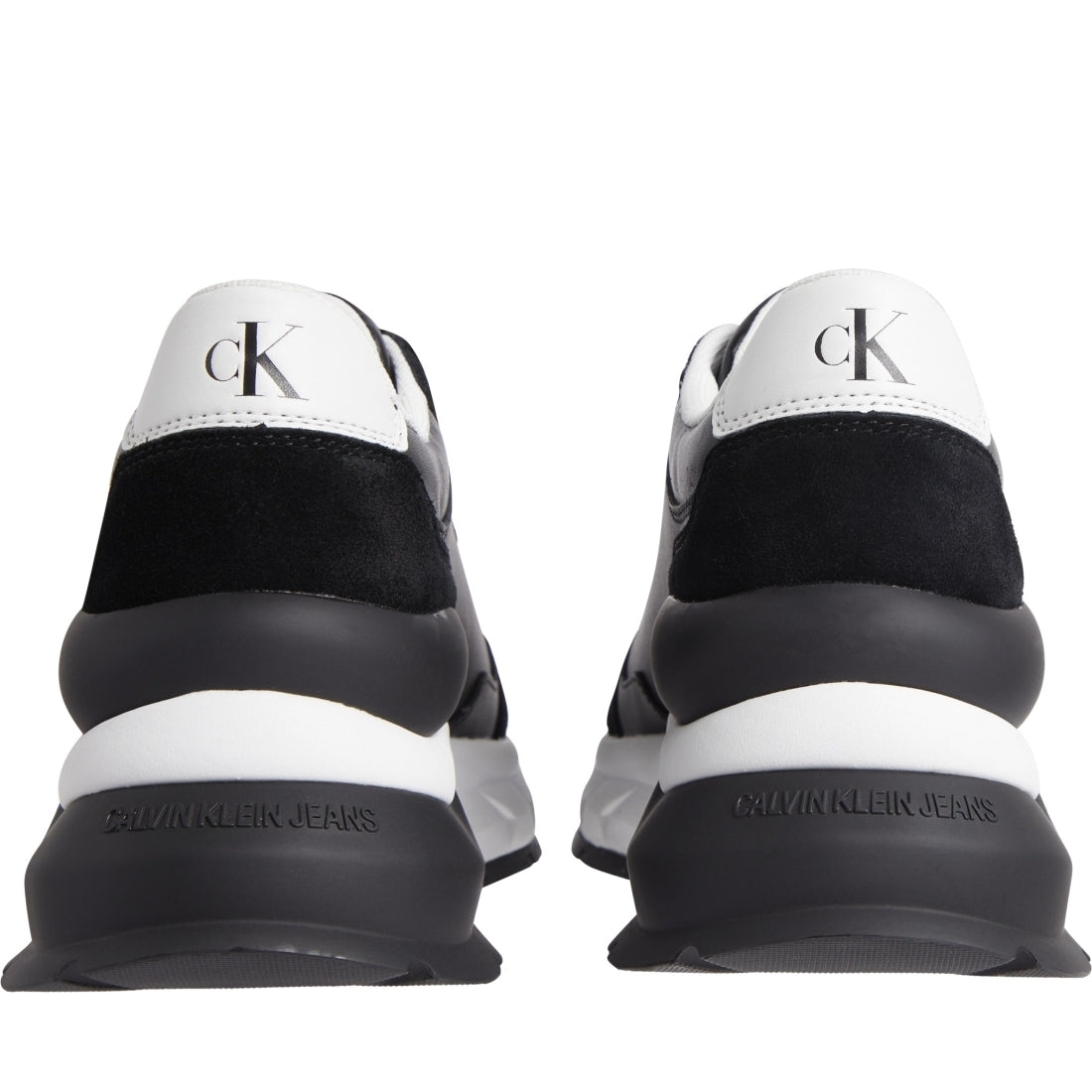 Calvin Klein Jeans womens black, white, silver wedge runner mix | Vilbury London