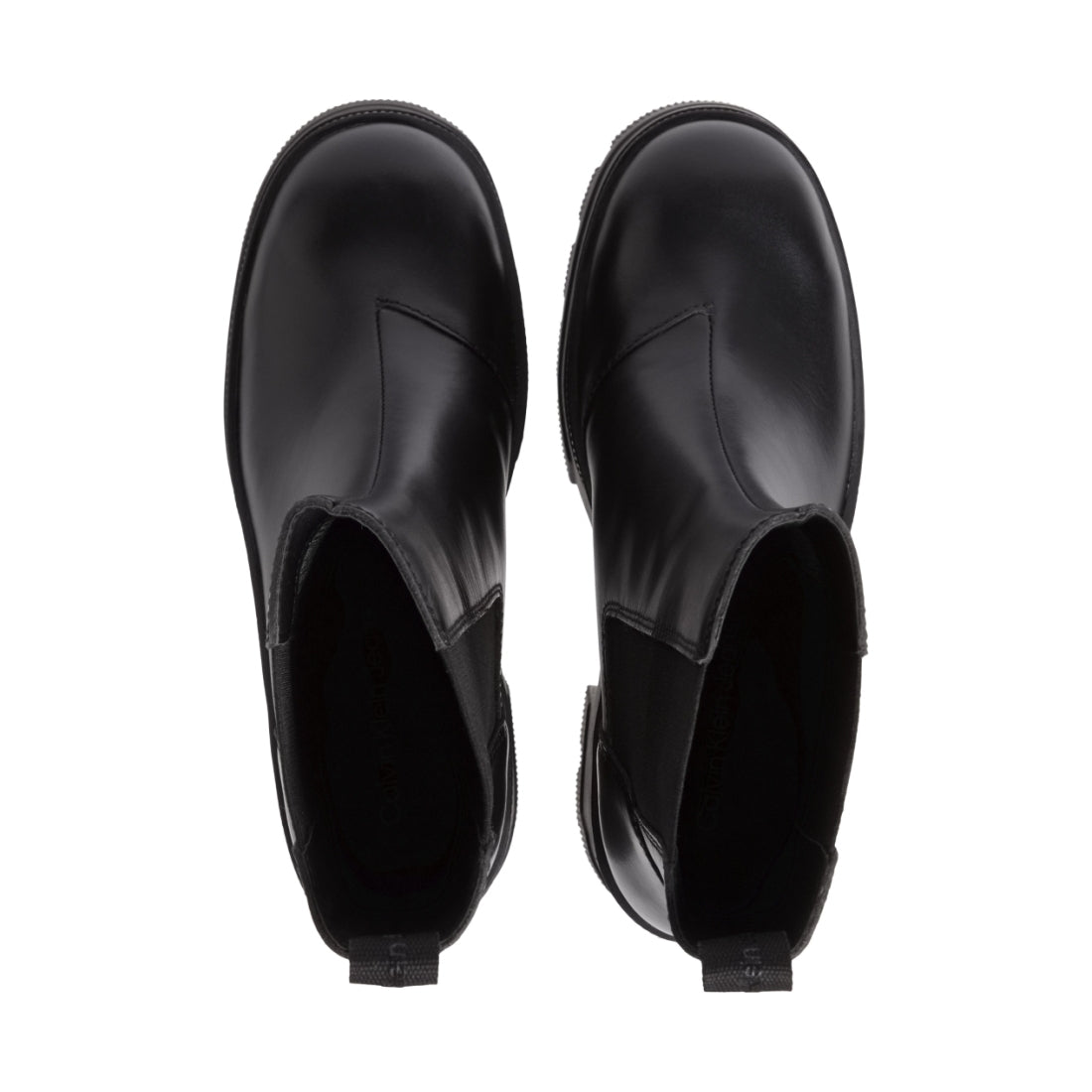 Calvin Klein Jeans womens triple black chunky heeled chelsea boot | Vilbury London