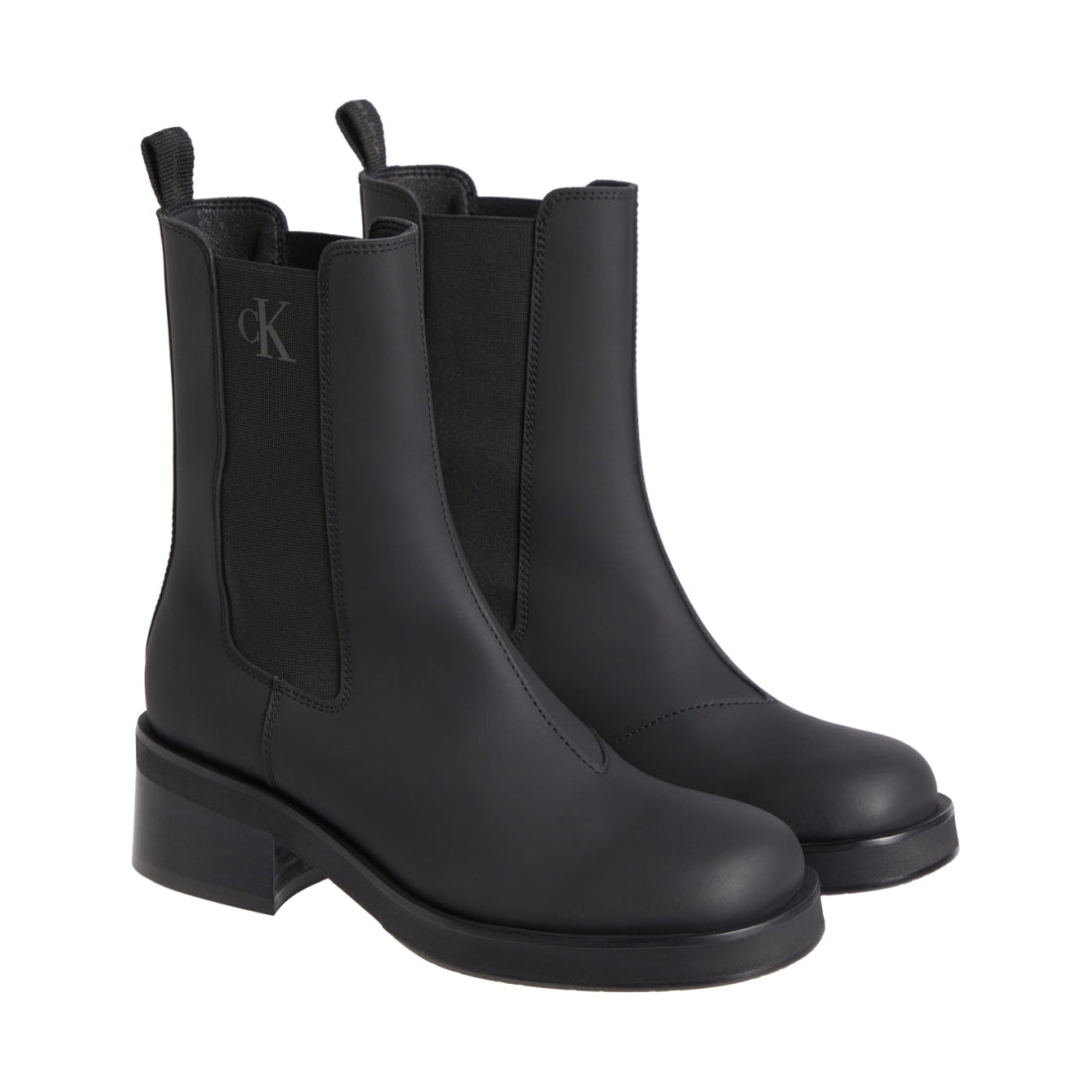 Calvin Klein Jeans womens triple black biker boot chelsea | Vilbury London