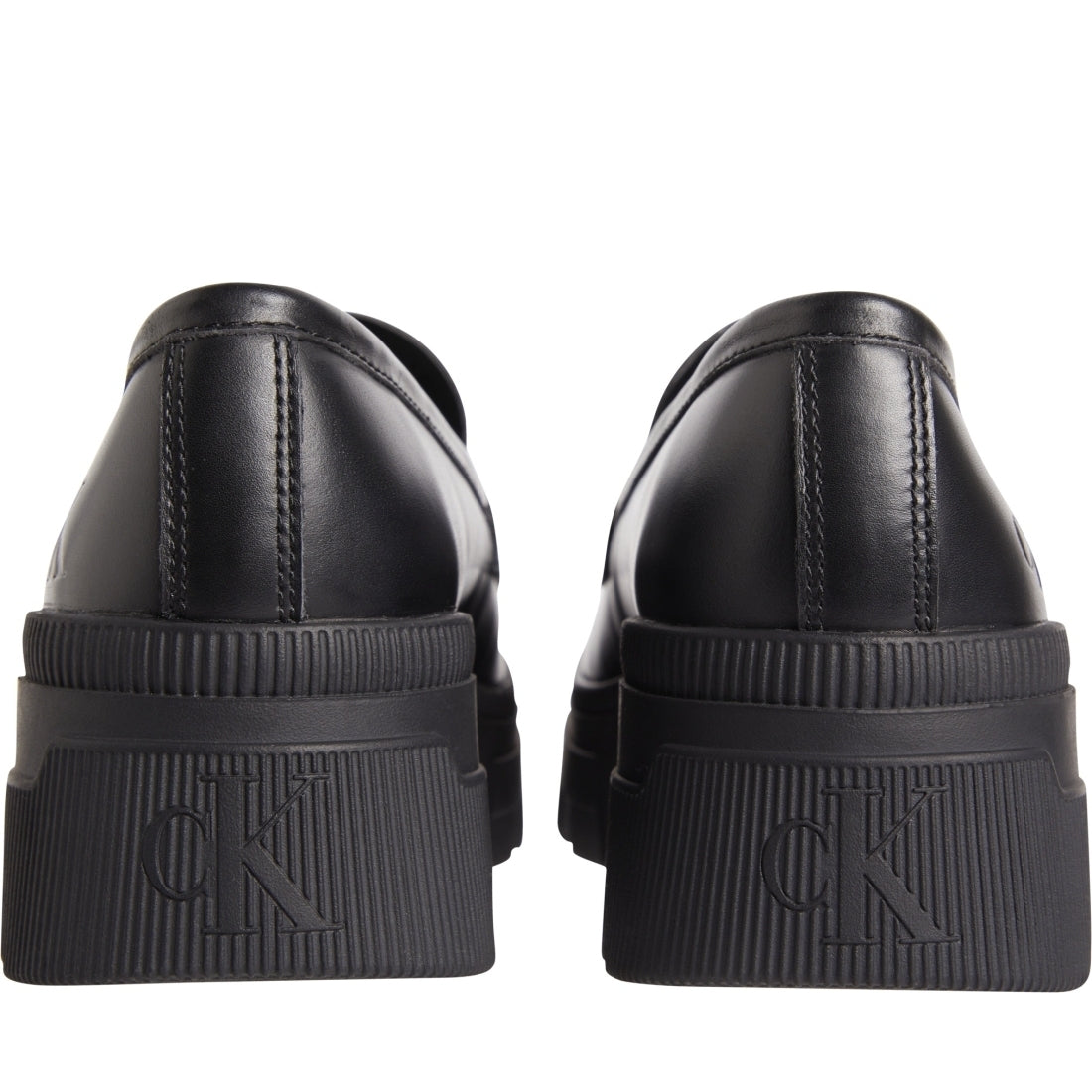 Calvin Klein Jeans womens triple black chunky combat loafer | Vilbury London