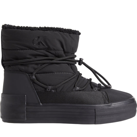 Calvin Klein Jeans womens triple black bold vulc flatf snow boot | Vilbury London