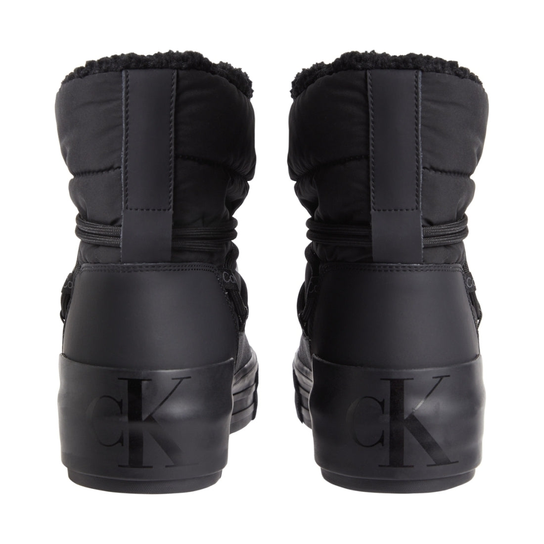 Calvin Klein Jeans womens triple black bold vulc flatf snow boot | Vilbury London