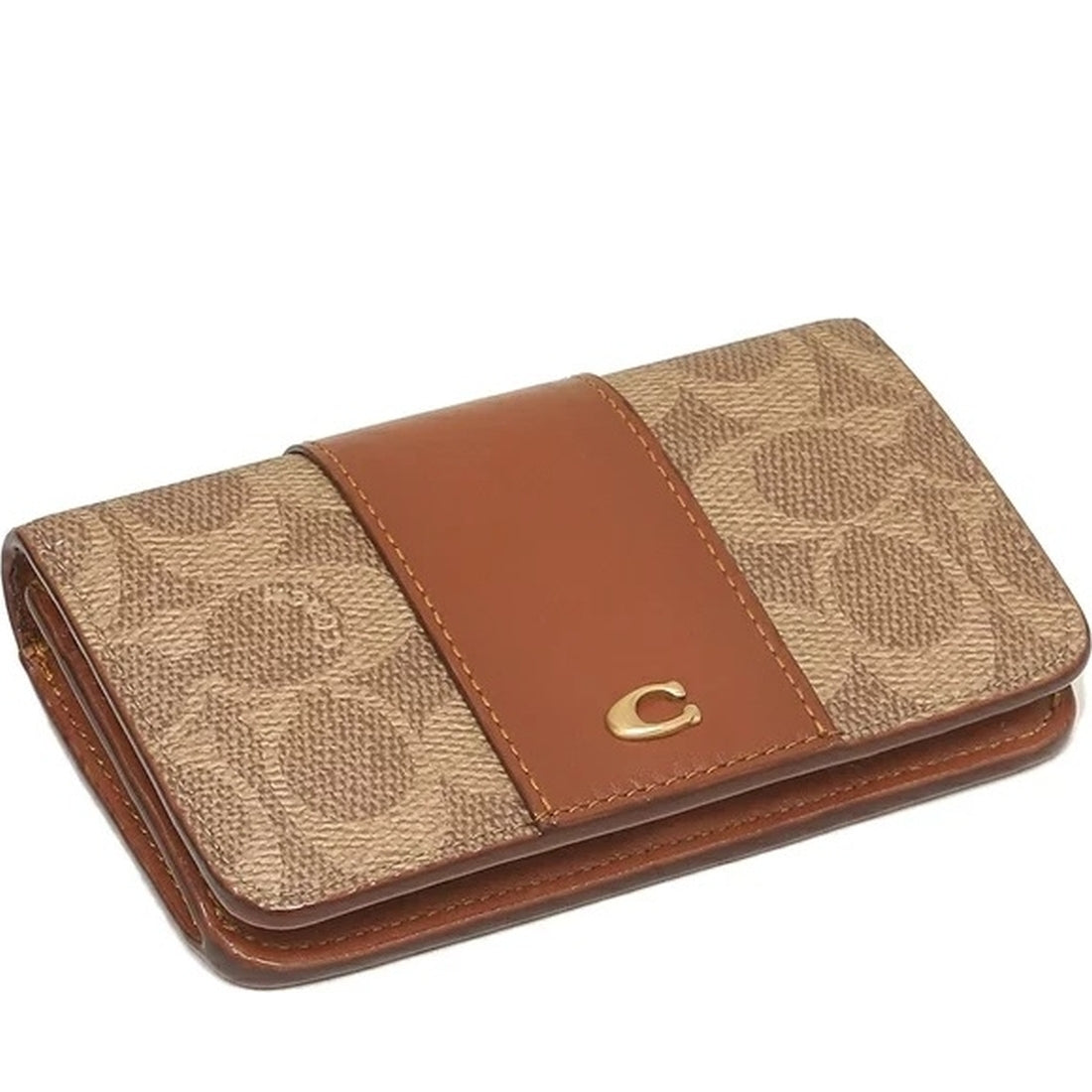 Coach womens b4, tan rust signature slim card case | Vilbury London