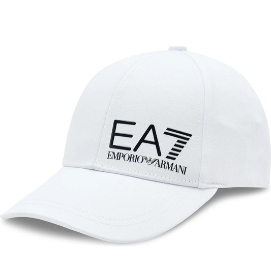 EA7 unisex adults white black casual baseball hat | Vilbury London