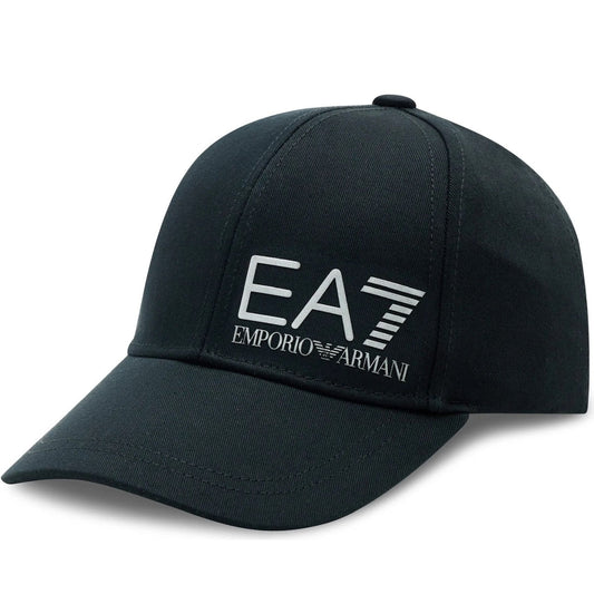 EA7 unisex adults black casual baseball hat | Vilbury London