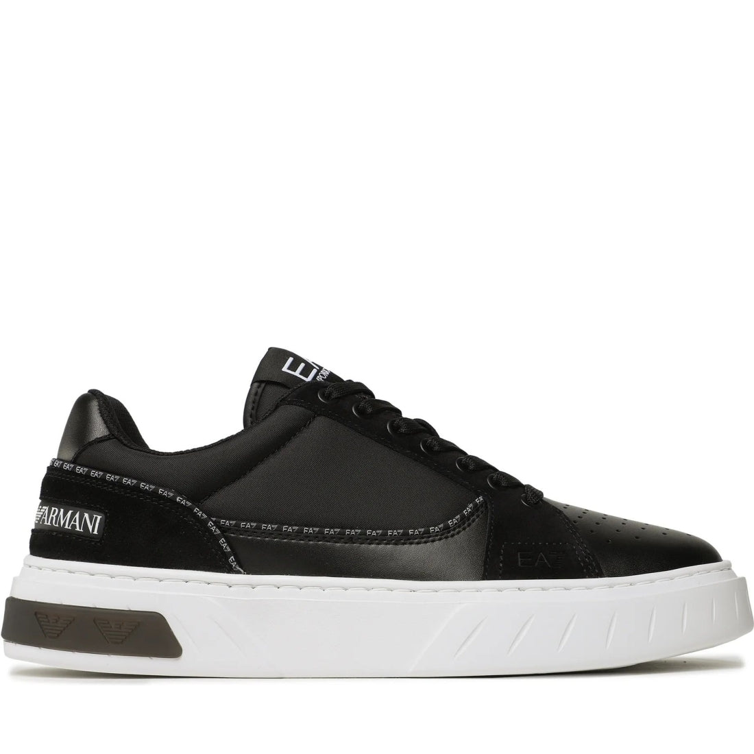 EA7 womens black white casual sneaker | Vilbury London