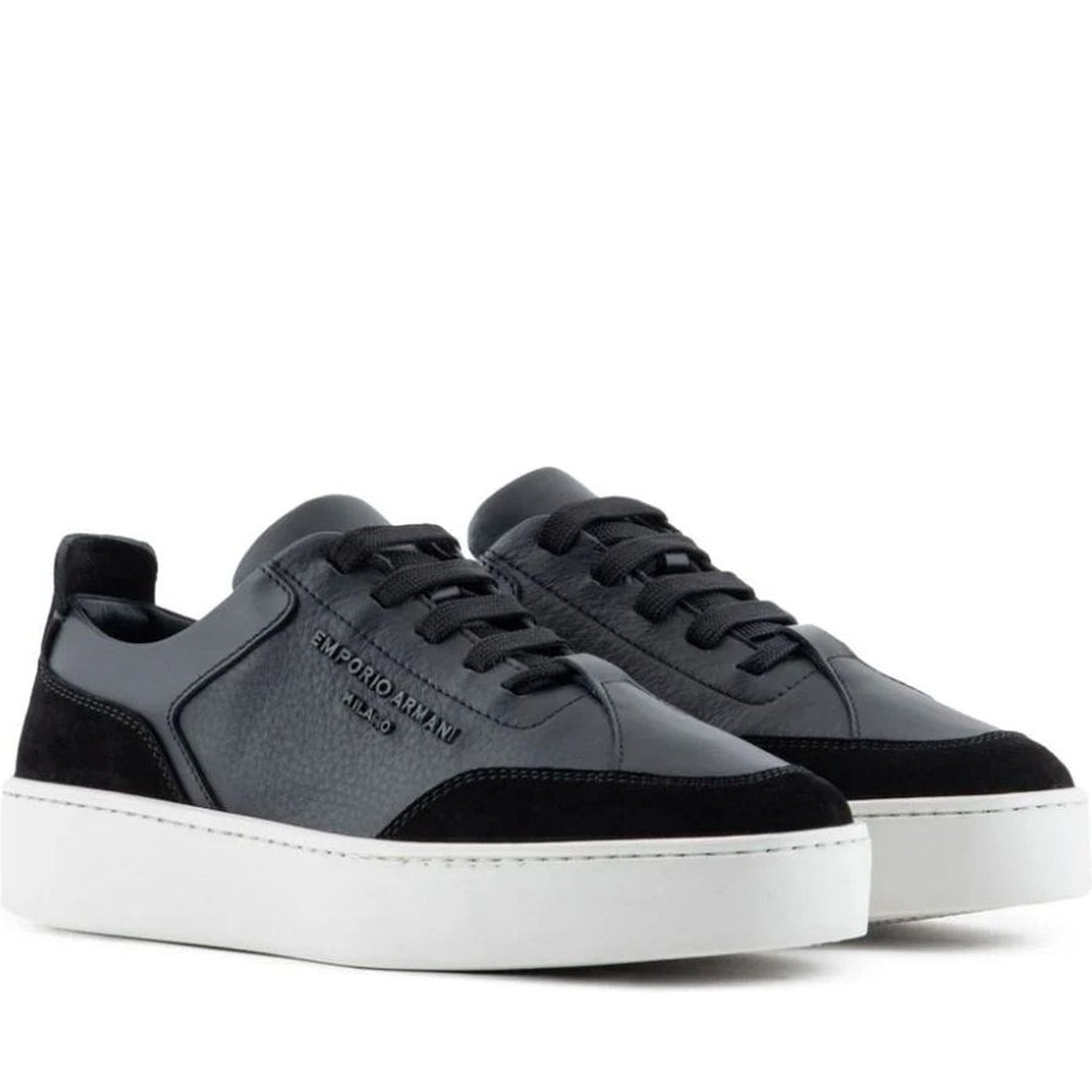 Emporio Armani womens nero casual closed sneaker | Vilbury London