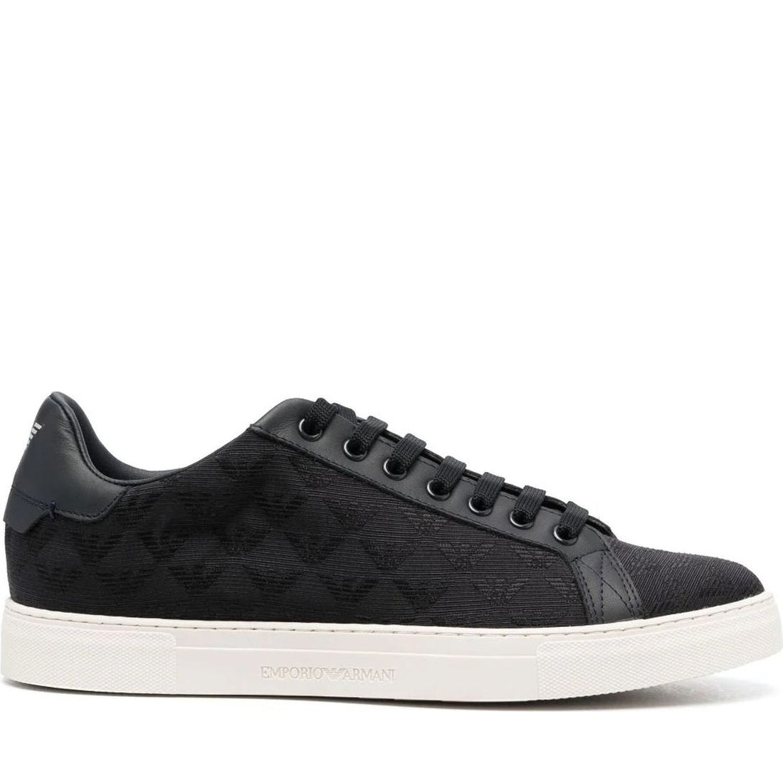 Emporio Armani mens navy casual closed sneaker | Vilbury London