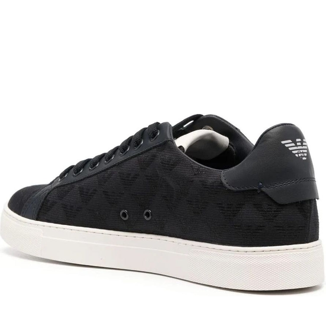 Emporio Armani mens navy casual closed sneaker | Vilbury London