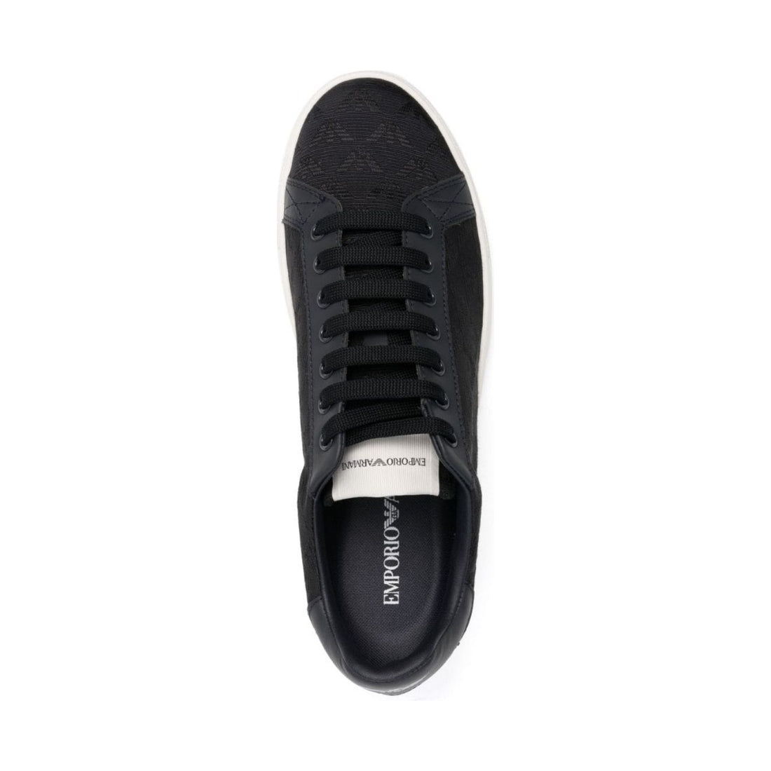 Emporio Armani mens navy casual closed sneaker | Vilbury London