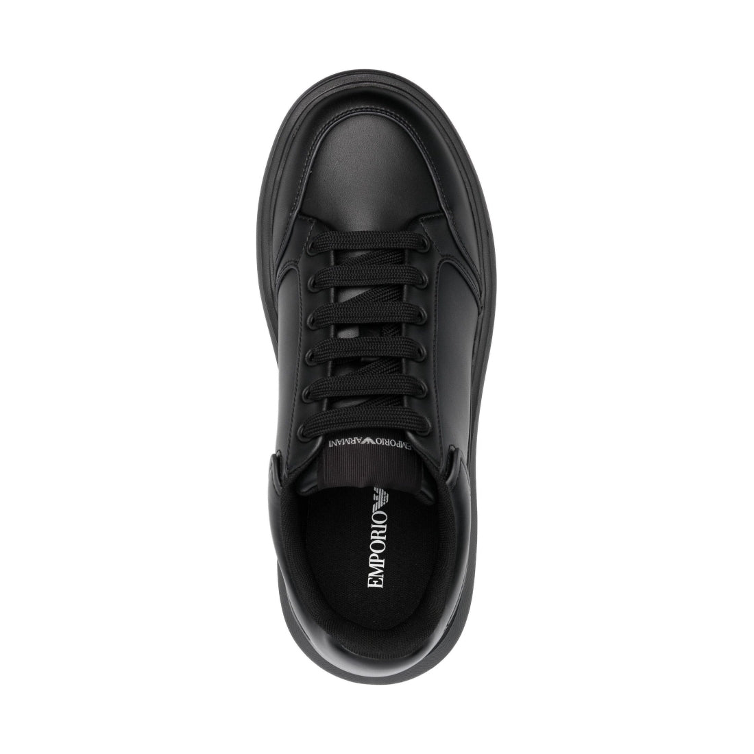 Emporio Armani mens black casual closed sneaker | Vilbury London